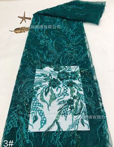 Dệt Kim 100% polyester lưới 2mm + 4mm lớp vải với hạt thêu trừu tượng & phong cách ăn mặc hình học trong tám màu sắc - Product Image 6