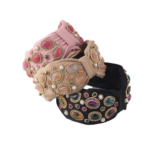 FEDANS Nouveau Bandeau pour Femme, Style Baroque, à Large Bord, en Tissu, avec Motifs Géométriques et Diamants, au Design Original - Product Image 3