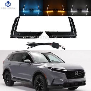 Luci Diurne LED DRL per <span class=keywords><strong>Honda</strong></span> CR-V <span class=keywords><strong>CRV</strong></span> 2023 2024 2025 Copertura <span class=keywords><strong>Nera</strong></span> per Fari Antinebbia con Indicatore di Direzione Giallo - Product Image 2