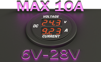 Voltmeter Ammeter LED Merah/Biru dengan Casing Nylon Tahan Api DAMAVO Khusus untuk Pemantauan Kelistrikan Mobil, Motor, dan Kapal