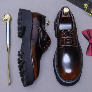 Nuevos productos Zapatos de <span class=keywords><strong>boda</strong></span> de cuero de vaca genuino para hombres Suelas gruesas Zapatos de aumento de altura para hombres vintage - Product Image 6