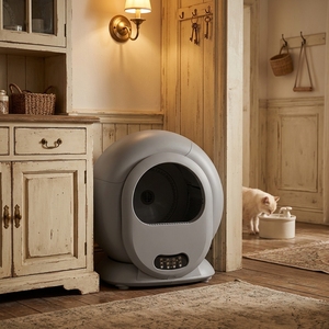 Nouvelle Litière Intelligente Automatique pour Chat 65L Couleur Grise 2026, Norme Européenne, Contrôle par Application avec Élimination des Odeurs et Bac <span class=keywords><strong>à</strong></span> Déchets 9L - Product Image 1