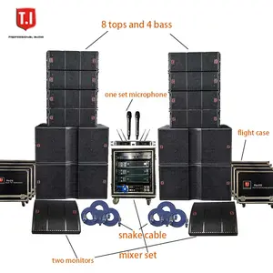 Fully set professional sound system pro-210 dual 10 inch line array speaker T.I Pro Audio monitor speakers studio professional