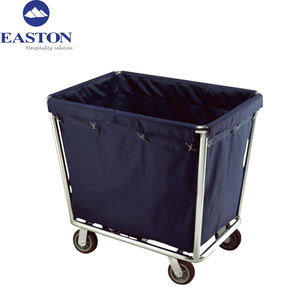 공장 가격 호텔 스테인레스 스틸 금속 헤비 듀티 린넨 카트 바퀴 트롤리 - Product Image 6