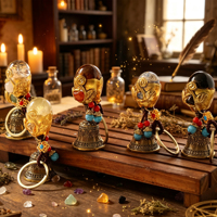 Kristallkugel Messingglocke Hängende Dekoration Vintage Boho Wohndekor Geschenk für Wohnzimmer Schlafzimmer Festliche Dekoration
