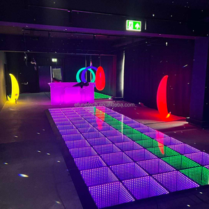 Hộp đêm Bar Đảng <span class=keywords><strong>RGB</strong></span> đầy đủ màu sắc nhạy cảm LED tầng 3D Infinity gương cảm biến LED Glass Disco Dance sàn sân khấu - Product Image 5