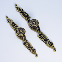 Poignée de porte dorée vintage de haute qualité à motif floral, tirette de tiroir d'armoire ornée, accessoires de quincaillerie de meubles haut de gamme, décor