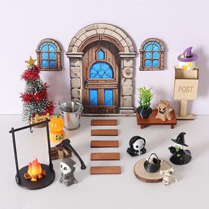 KI huiyuan Adornos decorativos en miniatura para puertas y ventanas de Navidad, escenas de modelos de brujas de Halloween, para colgar en exteriores - Product Image 2
