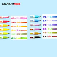 GENVANA Fabricant chinois Stylo magique à logo personnalisé 12 couleurs Stylo à double pointe à changement de couleur magique pour la peinture, le marquage et le graffiti