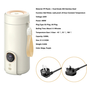 Dropshipping Products 2026 Portable Electric LED Digital Display Boiling Water Bottle Leakproof Travel Milk Heating <b>Cup</b> - Product Image 4