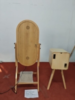 Photomaton classique en bois de chêne ovale avec miroir magique, écran tactile 21,5 pouces, appareil photo reflex numérique, impression en libre-service, Wi-Fi activé pour les mariages