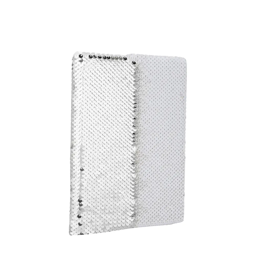 Zanaat Express toptan özel gümüş beyaz süblimasyon boş günlüğü A5 payet Notebook