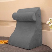 Coussin de lecture et de soutien dorsal en mousse pour le ronflement et le reflux acide (GERD), avec housse en polaire matelassée, idéal pour le lit