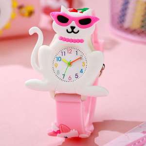 Reloj de cuarzo para niños decorado con gatito de dibujos animados con diversión infantil - Product Image 4