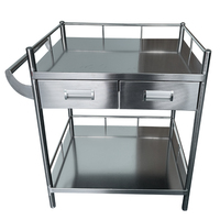 Chariot médical à prix réduit, chariot de traitement hospitalier, chariot de livraison de médicaments pour infirmières, acier inoxydable 304