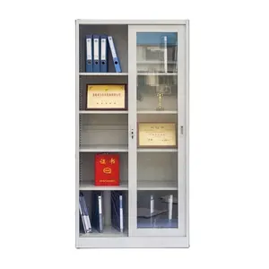 Raflı çin ofis mobilyaları tedarikçi Metal sürgülü kapı kilitlenebilir dolap çelik dosya dolabı