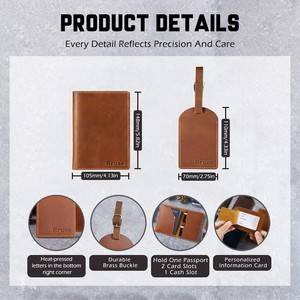 トラベルウォレットオーガナイザー パスポートカードホルダー メンズ レディース ヴィンテージパスポートカバー - Product Image 6