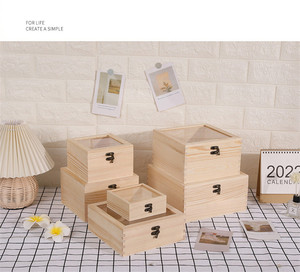 Wholesale Custom Pine Wood square Rectangle Wedding <strong>Storage</strong> <strong>Wooden</strong> Gift <strong>Box</strong> - Product Image 3