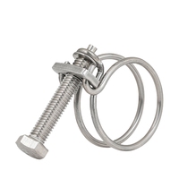 Collier de serrage à ressort double réglable robuste en acier galvanisé 13-125 mm pour sécuriser les tuyaux