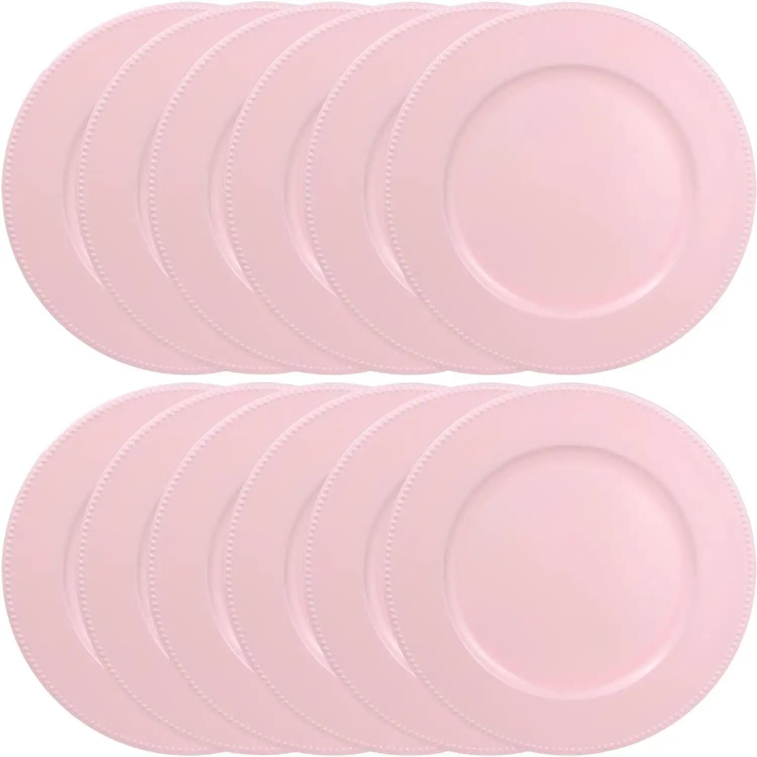 Table Dinner Wedding Decoration 13" Plastic Pink Charger Plates