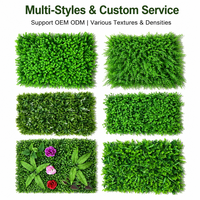 Mur végétal artificiel avec panneaux de feuillage en herbe de Milan multi-styles pour balcon, devanture de magasin, fond de jardin, décoration murale paysagère