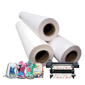 Tasa de transferencia 95% Dye 70g Plotter Sublimación Rollos Papel de transferencia de calor para camiseta Impresión textil Señora Poliéster Nylon