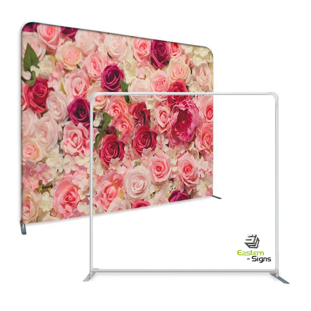 Custom Portable Media Backdrop Print Step and Repeat Logo Wall Banner Expandable Telescopic Stand Photo Booth Backdrops Stand