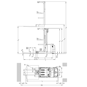 Chariot élévateur électrique YCMG/EP 2 tonnes 4 directions, transpalette à bras télescopique, chariot élévateur à fourches pour allées étroites, manutention <span class=keywords><strong>de</strong></span> matériaux longs, lithium CE - Product Image 6