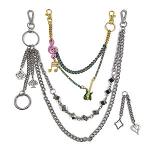 Catena Laterale da Uomo per Portafoglio Accessorio da Vita Vintage di Tendenza in Ferro con Placca in Ottone e Fibbia per <span class=keywords><strong>Jeans</strong></span> Pantaloni a Strati Stile Punk Hip Hop con Teschio - Product Image 1