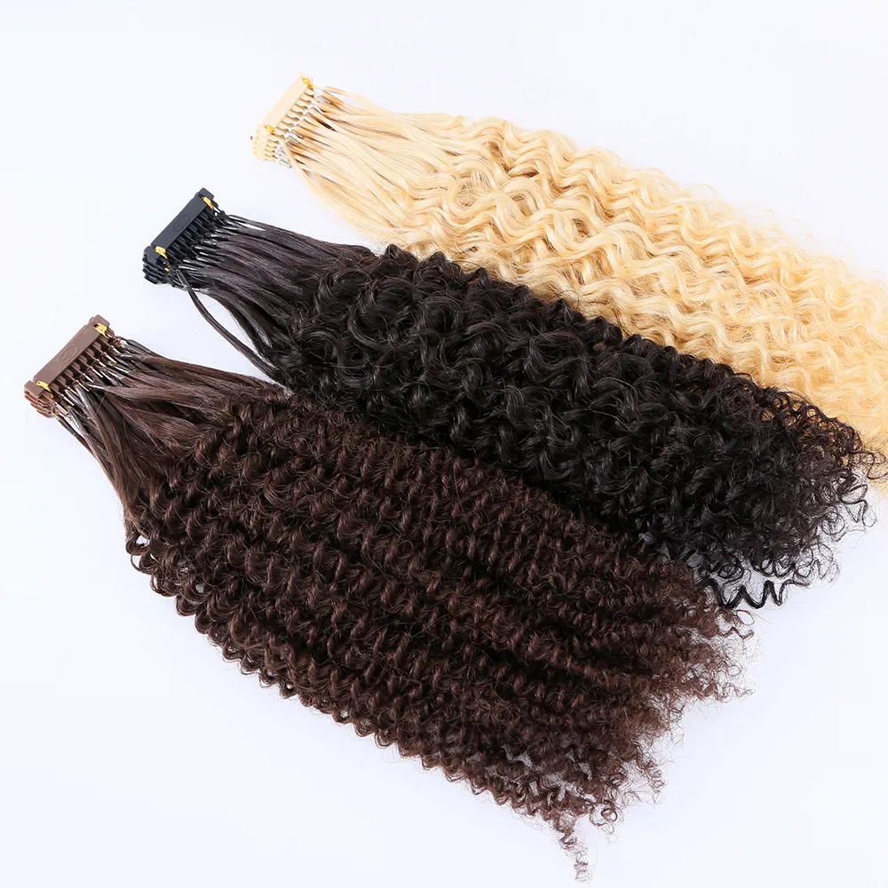 Extensão de cabelo encaracolado 6d com cores populares, extensão de cabelo 100% de boa qualidade para salão de beleza