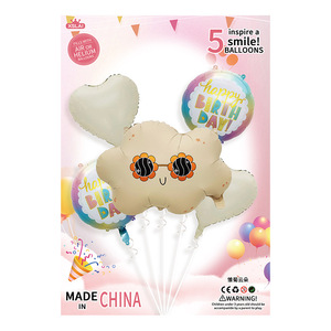Ensemble de 5 ballons en forme de licorne de dessin animé pour gâteau d'<span class=keywords><strong>anniversaire</strong></span>, kit de décoration mignon pour fête d'<span class=keywords><strong>anniversaire</strong></span> d'enfants, vente en gros - Product Image 3