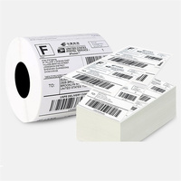 Rollo de Papel Térmico para Códigos de Barras, Autoadhesivo, Resistente al Aceite, Anti-Ultravioleta, Tamaño Personalizado, Plegado en Abanico, 100x150mm, Etiquetas Rectangulares Impermeables