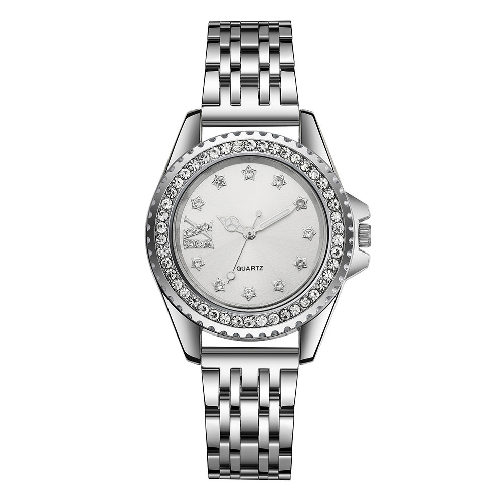 NW1364 Simple Diamond Set Roman Stainless Steel Women's Dress Watches|  Alibaba.com