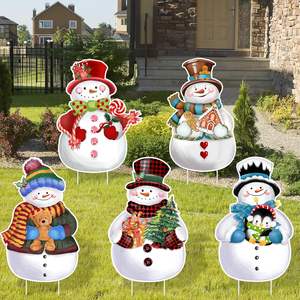 9 Pcs Giáng Sinh Sân Dấu Hiệu Với Cổ Phần Giáng Sinh Người Tuyết Sân Cổ Phần Mùa Đông Ngoài Trời Giáng Sinh Sân Trang Trí Kỳ Nghỉ Vườn Dấu Hiệu - Product Image 5