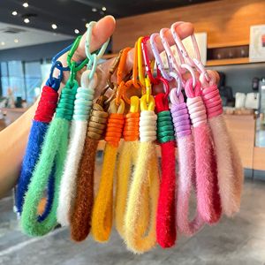 Colors Fashion Durable Plush Pom Pom Nylon Lanyard Wrist Strap Cord Chain for Mobile Phone & Keychain