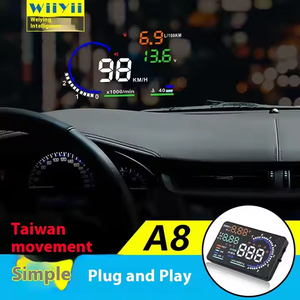 Affichage tête haute A8 OBD <span class=keywords><strong>Mini</strong></span> LED 5,5 pouces Surveillance de la vitesse <span class=keywords><strong>HUD</strong></span> avec alarme de survitesse Compatibilité universelle pour les lecteurs de voiture - Product Image 6
