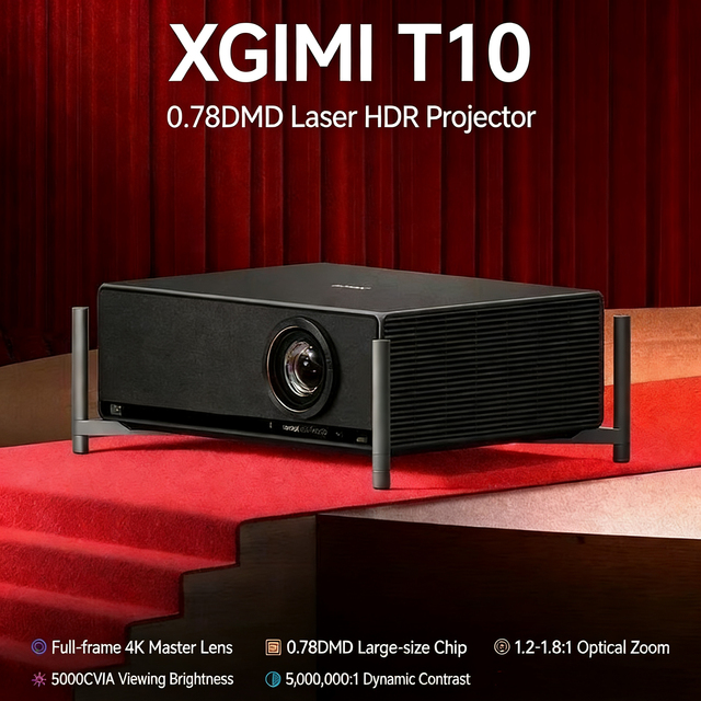 XGIMI T10 5000 CVIA Lumens 4K Laser Projector 0.78 DMD Android 11 WiFi 6 3D Home Theater 4GB RAM 128G Storage