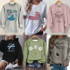Women's Autumn Winter Casual Knitted Sweatshirt Pullover Loose Fit Soft Warm Solid Color Tops Bulk Wholesale - Product Image 3