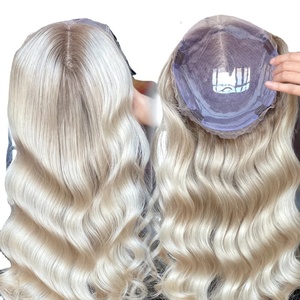 อายลอนผม8*8แบบยุโรปลอนคลื่นแพลตตินัมสีขาวใสมีสีเทาสำหรับผู้หญิงท็อปเปอร์ฐานไหม HD สำหรับผมร่วง - Product Image 1