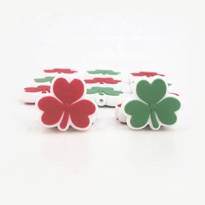 חדש עיצוב מזון כיתה תינוק בקיעת שיניים DIY שרשרת סיעוד צעצוע תלתן רופף סיליקון חרוזים סיטונאי - Product Image 1