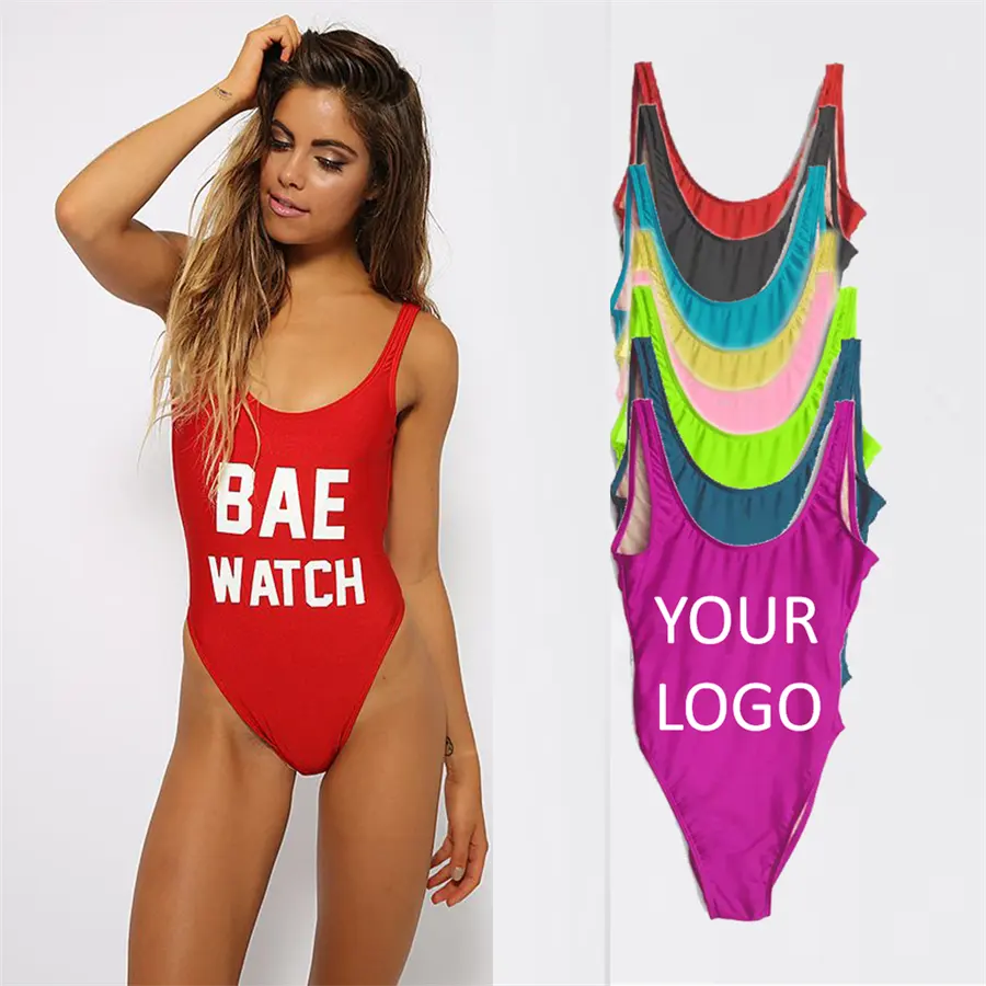 Biểu tượng tùy chỉnh một mảnh áo tắm phụ nữ Đồ bơi bikini tắm phù hợp với backless cao cắt beachwear Áo Tắm