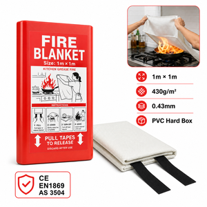 Couverture anti-feu pour <span class=keywords><strong>restaurant</strong></span>, PVC, boîte rigide, fibre de verre, 1*1m, EN1869, sécurité incendie en cuisine, fourniture OEM - Product Image 1