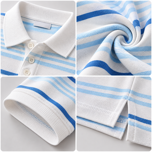 Polo con Logotipo, Camiseta Polo de Algodón a Rayas para Hombre, Logotipo Personalizado, Manga Corta, Polo de Golf para Hombre, Ropa Deportiva Informal de Fabricante - Product Image 2