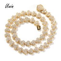 UWIN chaîne en nid d'abeille Hip Hop mode géométrie collier en laiton bijoux à la mode plein de CZ unisexe Deluxe Bling Bling bijoux fins