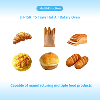 Horno de Convección Rotatorio a Gas JH 15R de 15 Bandejas, 75 kg/h, Programable, para Panadería, Galletas, Muffins y Pasteles