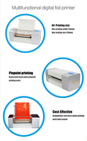 Machine d'estampage à chaud numérique 360A imprimante d'aluminium imprimante numérique feuille d'aluminium or sur papier, carte de mariage pour impression d'aluminium USB 3mm