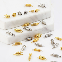 10 pièces Fermoirs À Vis pour Bracelets Connecteurs pour Bricolage Bijoux Accessoires Or Argent Couleur Cylindre Attaches Boucle Fermée