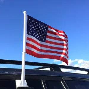 Bandera colgante para coche, accesorio decorativo a prueba de viento, personalizable, exquisita mano de trabajo, 12x18 pulgadas, con poste