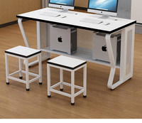 Escritorio de Computadora para Estudiantes DAKE con 3 Paneles Divisores para Laboratorio Escolar |   Tamaño, Color y Material Personalizables |   Mesa de Aula con Bloqueo de Voz