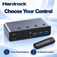 Commutateur KVM Hardrock pour 2.1 ordinateurs, 1 moniteur, 8K 60Hz, hub USB 3.0 5 Gbps avec télécommande IR en stock